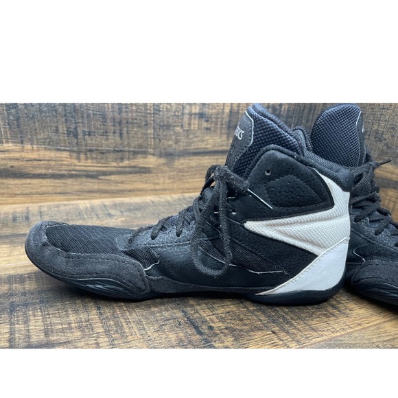 ASICS Mens Wrestling Shoes Black White High Top Size 9 Lightweight Grip - Picture 5 of 10